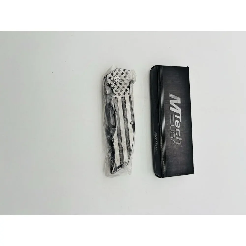 New Mtech Xtreme MX-A849AS American USA Flag Folding Stonewash Knife. New In Box